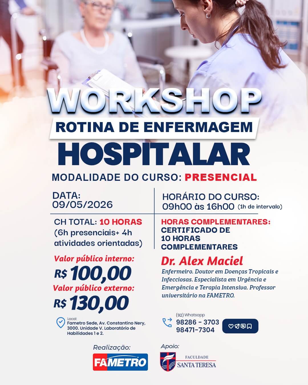 WORKSHOP ROTINA DE ENFERMAGEM HOSPITALAR